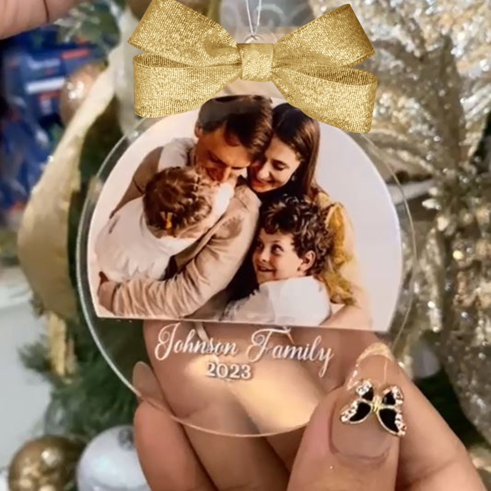 Personalized Acrylic Christmas Ornament (Family Picture Ornament)