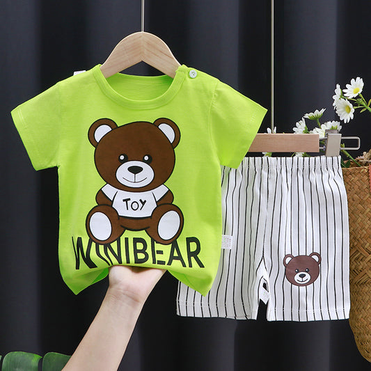 Children's t-shirt short-sleeved summer boy's cotton suit summer shorts baby clothes