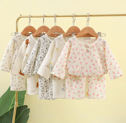 Cloud Cotton Short Sleeves Sleepwear Summer Kids Pajama Set Skin Friendly Fabric