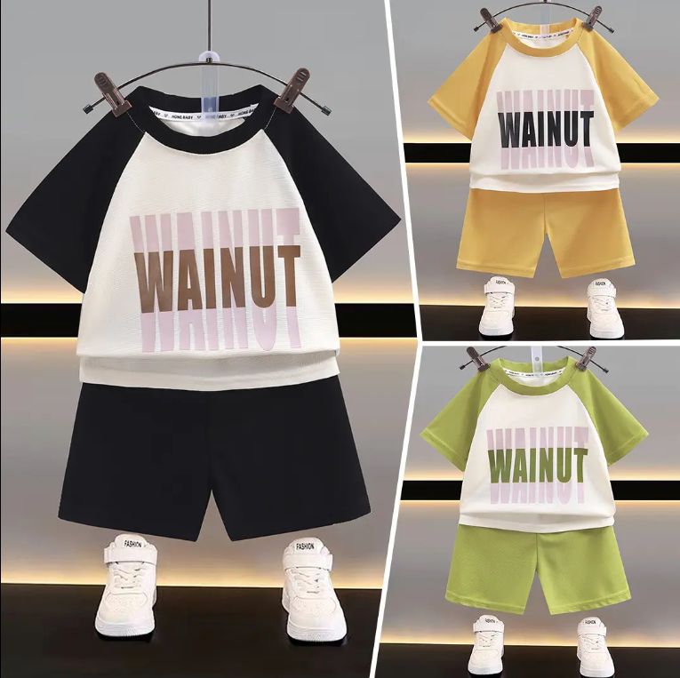 0-4 yrs old Baby Kids short sleeve set Terno for boy girl T-shirt with shorts summer wear